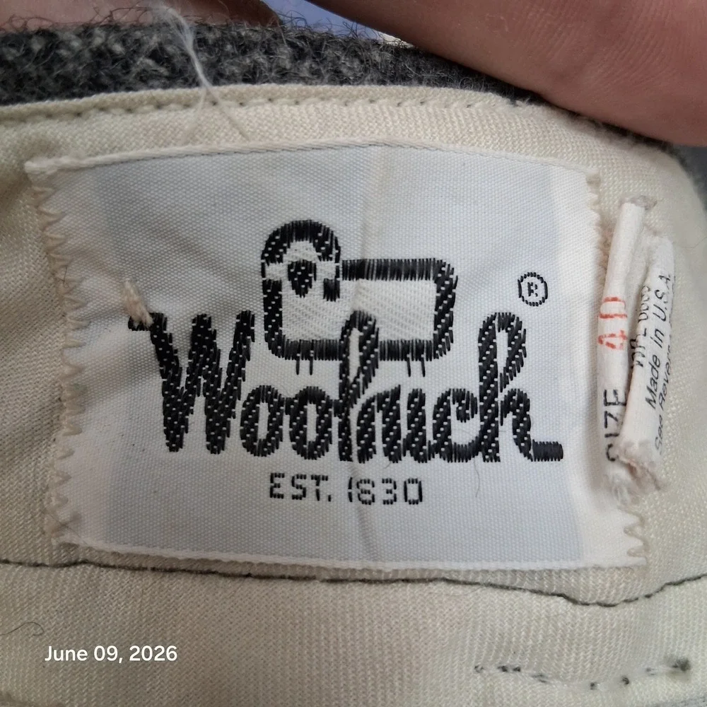 True Vintage Woolrich Wool Malone Pants With Suspenders Size 40 Gray USA Made